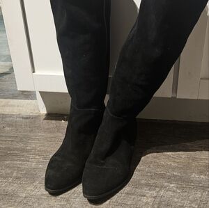 Today Only - Bandolino Black Suede Knee High Cowboy Boots